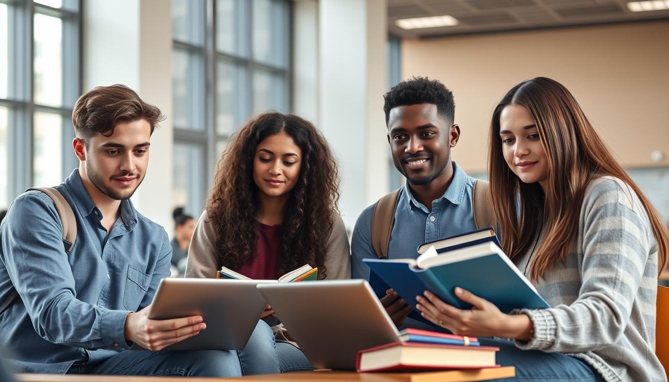 Student preparing for exams with study materials